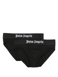 Palm Angels lot de 2 jockstraps à logo imprimé - Noir