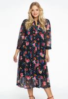 Yoek Jurk met knopen FLOWERDOT | Zwart | Maat 54/56
