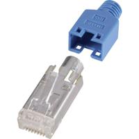 Hirose Electronic RJ45-connector, afgeschermd CAT5e Stekker, recht Aantal polen: 8P8C Blauw 10 stuk(s) - thumbnail