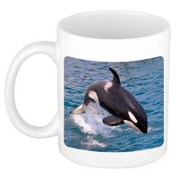 Foto mok grote orka mok / beker 300 ml - Cadeau orka walvissen liefhebber - feest mokken