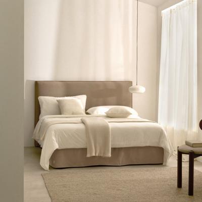 Kave Home Bed 'Jaira' Linnenmix, 160 x 200cm, kleur Taupe