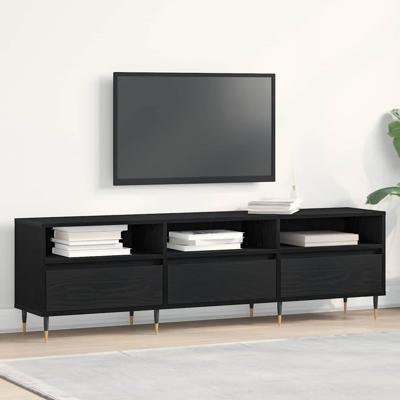 TV-kast Zwart eiken 150 x 30 x 44.5 cm Bewerkt hout
