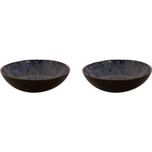 Palmer Bord diep Lester 21 cm Blauw Zwart Stoneware 2 stuks