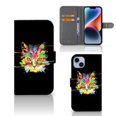 iPhone 15 Plus Leuk Hoesje Cat Color iPhone 15 Plus Leuk Hoesje Cat Color