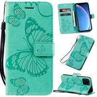 Gedrukt afdrukken Butterfly patroon horizontale Flip PU lederen draagtas met houder & kaartsleuven & portemonnee & Lanyard voor iPhone XI 2019 (groen)