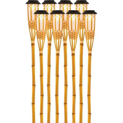 Tuinfakkel met solar verlichting - 8x - Bodi - 54 cm - LED vlam Tuinfakkel met solar verlichting - 8x - Bodi - 54 cm - LED vlam