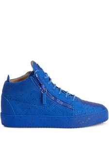 Giuseppe Zanotti baskets en cuir Kriss à effet peau de serpent - Bleu