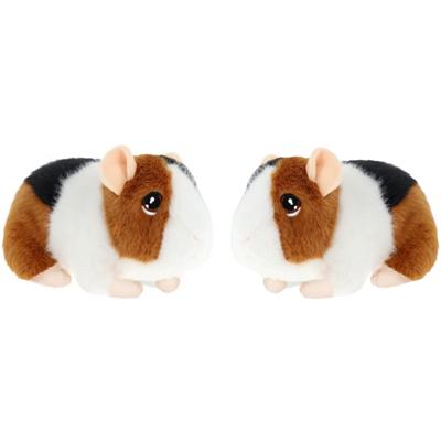 Keel Toys pluche Cavia - 2x - knuffeldier - rood - met geluid - 15 cm - knuffel Cavia
