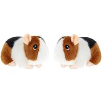 Keel Toys pluche Cavia - 2x - knuffeldier - rood - met geluid - 15 cm - knuffel Cavia