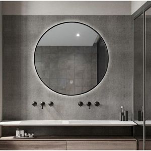 Badkamerspiegel Circle Black | 120 cm | Rond | Indirecte LED verlichting | Touch button | Met verwarming