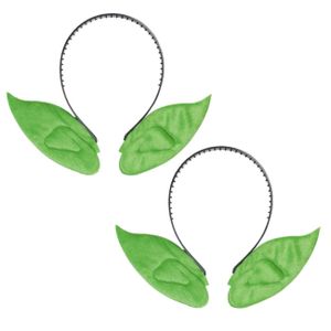 2x stuks diadeem met groene Elfjes/Elven verkleed punt oren