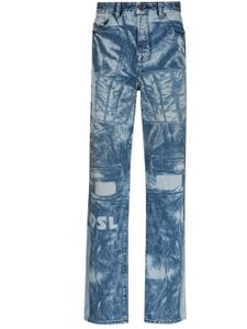 Diesel jean 1955 droit à imprimé graphique - Bleu