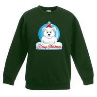 Kersttrui ijsbeer kerstbal groen voor jongens en meisjes 14-15 jaar (170/176)  - - thumbnail