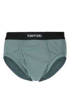TOM FORD slip à taille logo - Vert