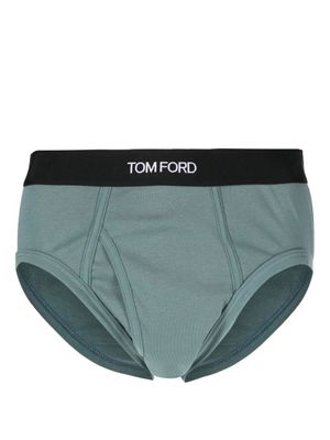 TOM FORD slip à taille logo - Vert