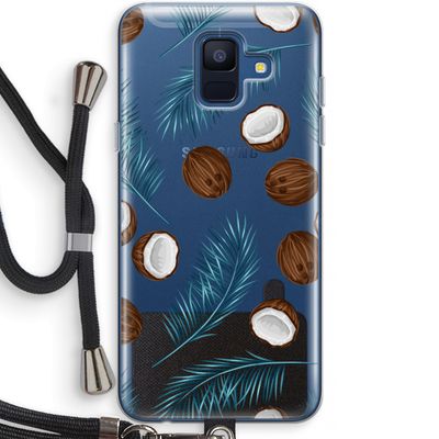 Kokosnoot roze: Samsung Galaxy A6 (2018) Transparant Hoesje met koord