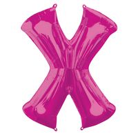 Folieballon Roze Letter &apos;X&apos; 88 cm - thumbnail