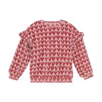 Daily7 winter sweater meisjes - roze - hart print