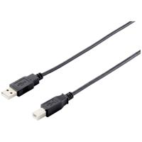 Equip USB-kabel USB-A stekker, USB-B stekker 3.00 m Zwart 128861 - thumbnail