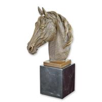 A BRONZE SCULPTURE OF A HORSE HEAD