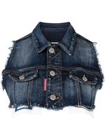 DSQUARED2 veste en jean à coupe crop - Bleu - thumbnail