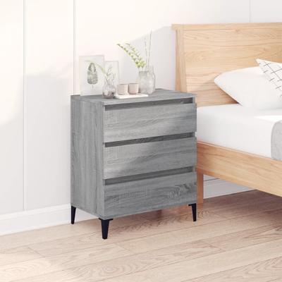 Dressoir 60x35x70 cm bewerkt hout grijs sonoma eikenkleurig