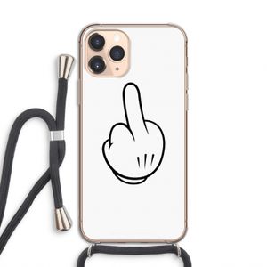Middle finger white: iPhone 11 Pro Transparant Hoesje met koord