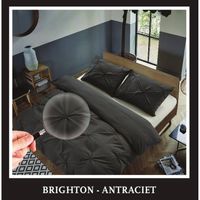 Hotel Home Collection - Dekbedovertrek - Brighton - 140x200/220 +1*60x70 cm - Antraciet - thumbnail