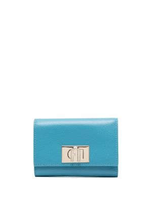 Furla portefeuille en cuir à plaque logo - Bleu