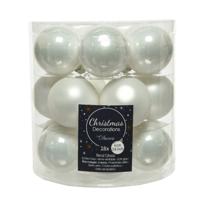 Decoris Kleine kerstballen - 18x st - wit - D4 cm - glas - kerstversiering