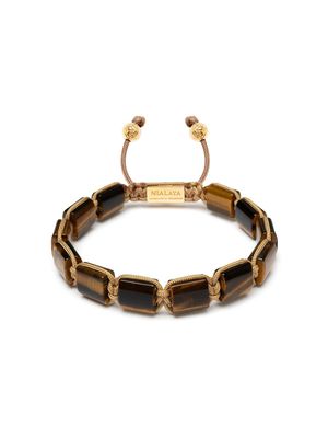 Nialaya Jewelry bracelet orné de pierres - Marron