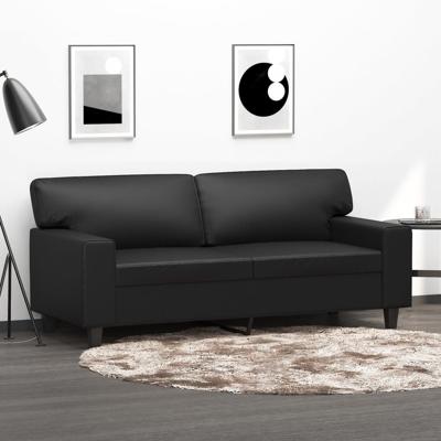 Tweezitsbank 140 cm kunstleer zwart