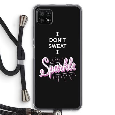 Sparkle quote: Samsung Galaxy A22 5G Transparant Hoesje met koord