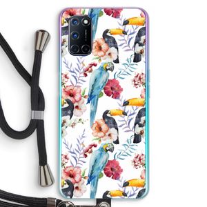 Bloemen tukan: Oppo A92 Transparant Hoesje met koord