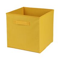 Urban Living Opbergmand/kastmand Square Box - karton/kunststof - 29 liter - geel - 31 x 31 x 31 cm   -