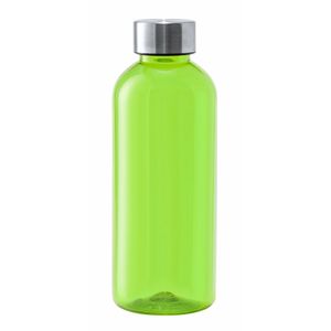 Kunststof waterfles/drinkfles/sportfles - groen transparant - met RVS dop - 600 ml