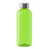 Kunststof waterfles/drinkfles/sportfles - groen transparant - met RVS dop - 600 ml