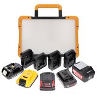 LED's Light 18V Hybride LED Bouwlamp 5500lm - Incl Adapters - Bedraad en draadloos te gebruiken - IP54 - Rough Service Tested - 47W LED's Light 18V Hybride LED Bouwlamp 5500lm - Incl Adapters - Bedraad en draadloos te gebruiken - IP54 - Rough Service Tested - 47W