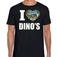 I love dino's t-shirt met dieren foto van een dino zwart voor heren - thumbnail