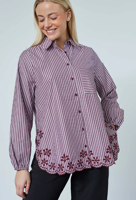 Sisters Point Blouse Istea-Sh3 | Bordeaux/White