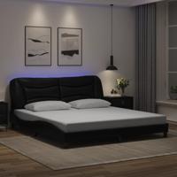 Bedframe met LED-verlichting kunstleer zwart 180x200 cm