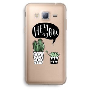 Hey you cactus: Samsung Galaxy J3 (2016) Transparant Hoesje