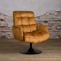 Tower Living Draaibare Fauteuil Tropea Velvet - Okergeel