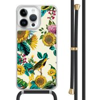 iPhone 14 Pro Max hoesje met zwart koord - Sunflowers