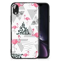 Apple iPhone XR Dierenprint Telefoonhoesje Flamingo Triangle