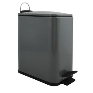 Pedaalemmer Paris - donkergrijs - 5 liter - metaal - 28 x 29 cm - soft-close - toilet/badkamer