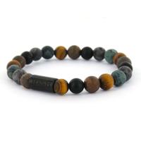 JOSH Heren Armband met Natuursteen Mat Multi | 09313-BRA