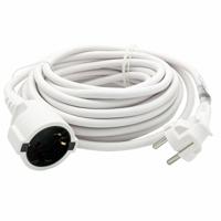 Verlengsnoer/verlengkabel - voor ronde stekkers - wit - 1000 cm - Elektra kabels Verlengsnoer/verlengkabel - voor ronde stekkers - wit - 1000 cm - Elektra kabels