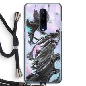 Pastel zwart: OnePlus 7 Pro Transparant Hoesje met koord