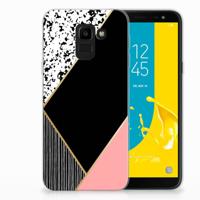 Samsung Galaxy J6 2018 | TPU Hoesje | Zwart Roze Vormen